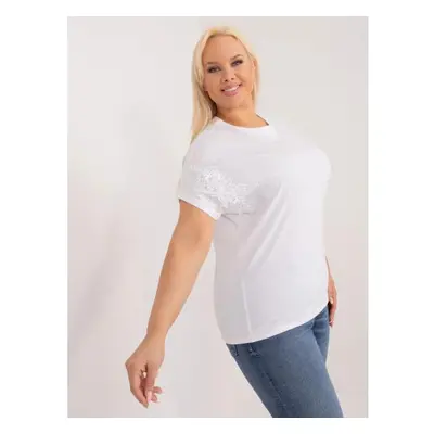 Női rövid ujjú plus size blúz REGA ecru