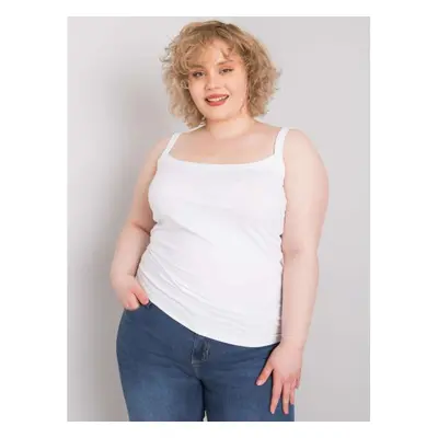 Női plus size pamut felső SCARLETTE fehér