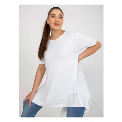 Női kerek nyakkivágású blúz plus size TONYA fehér