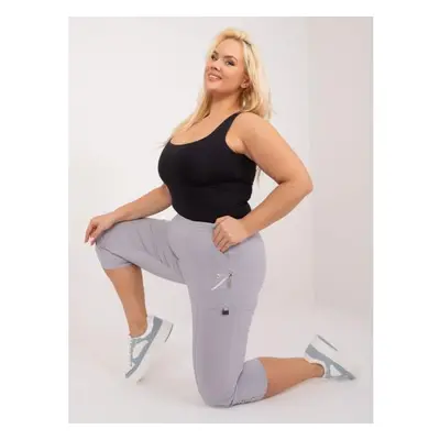 Női plus size nadrág 3/4-es GIM világosszürke