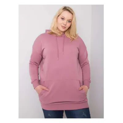 Női kapucnis pulóver plus size LUNA pink