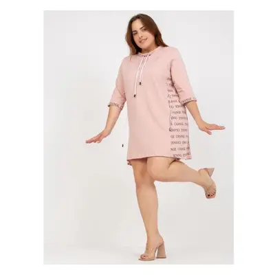 Női plus size pamut ruha TANZY pink