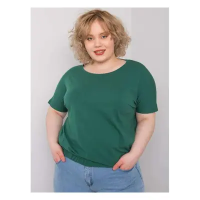 Női plus size blúz varrással ADDYSON sötétzöld