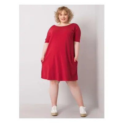 Női plus size ruha BELLAMY bordó bordó