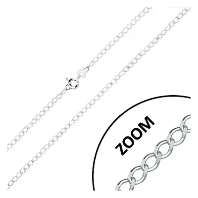 925 ezüst lánc - ovális láncszemek sorban összekötve, lemetszett szélek, 2,7 mm