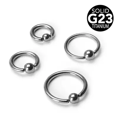 Titánium piercing - kör golyóval, 0,8 mm vastag - Vastagság x átmérő x golyócska mérete: 0,8 x 1