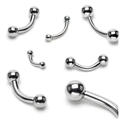 Basic szemöldök piercing - két golyócska, többféle méret - Méret: 1,2 mm x 12 mm x 4 mm