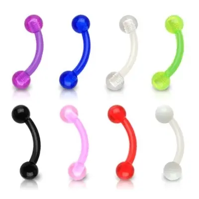 Szemöldök piercing - UV neon golyócskák - A piercing hossza: 8 mm, A piercing színe: Kék