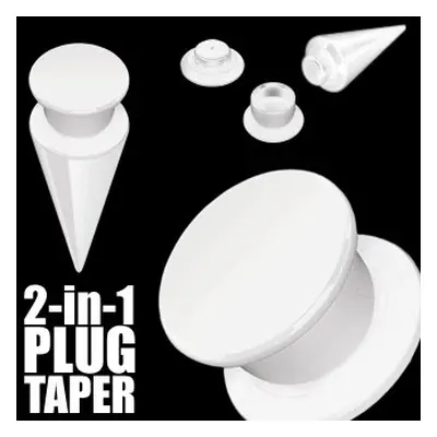 Taper és plug - kettő az egyben, fehér - Vastagság: 3 mm