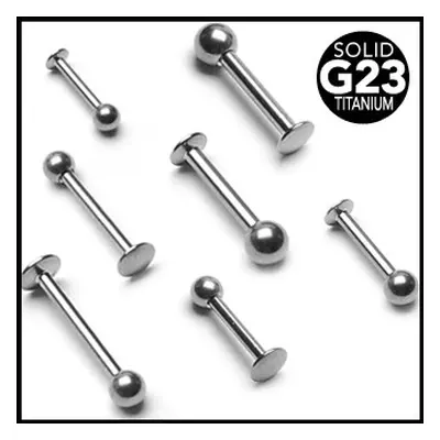 Titánium ajak és állpiercing, golyócskával. - Méret: 1,2 mm x 11 mm x 3 mm