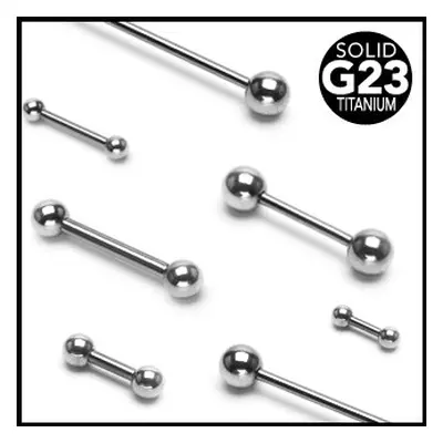 Titánium piercing, súlyzó alakú, különböző méretek - Méret: 1,2 mm x 10 mm x 3 mm