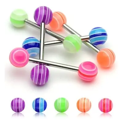 Nyelv piercing - UV Multicolor Ball - A piercing színe: Kék