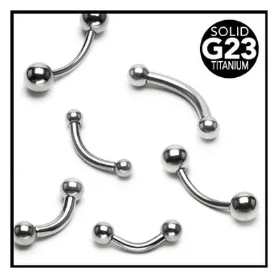 Golyós szemöldök piercing titániumból - Méret: 1,2 mm x 12 mm x 3 mm