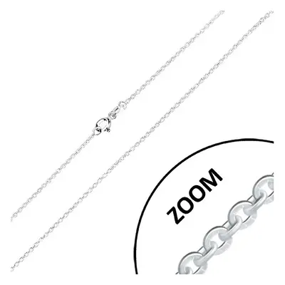 925 ezüst lánc - lapos kerek szemek, egymásra merőlegesen összekapcsolt szemek, 1,4 mm