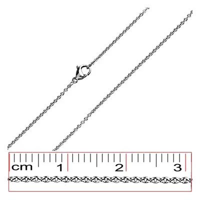 Nyaklánc nemesacélból - derékszögben összekapcsolt lapos szemek - Vastagság: 1.5 mm