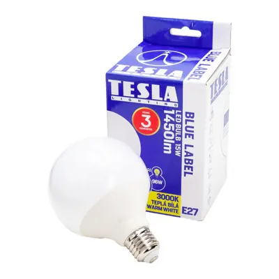 Tesla - LED GLOBE izzó, E27, 15W, 230V, 1450lm, 3000K, 270°