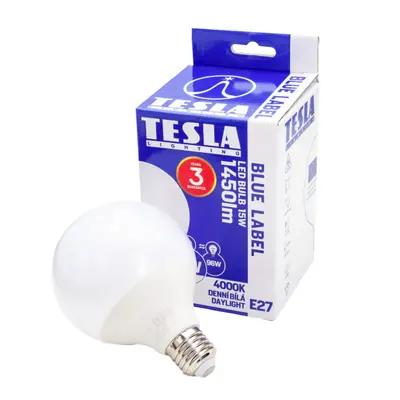 Tesla - LED GLOBE izzó, E27, 15W, 230V, 1450lm, 4000K, 270°