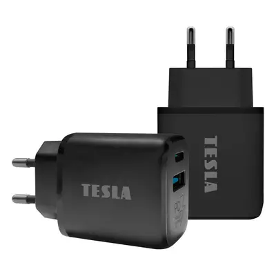 Tesla Power Charger T220, Kettős gyorstöltő 25 W PD 3,0/PPS (fekete szín)