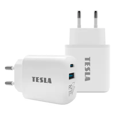 Tesla Power Charger T220, Kettős gyorstöltő 25 W PD 3,0/PPS (fehér szín)