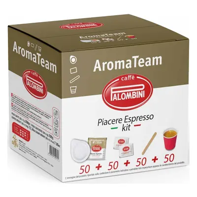 PALOMBINI AROMA TEAM PIACERE ESPRESSO + KIT Filteres Kávé, pohárral 50db-os