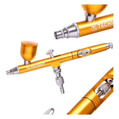 Modellező mini airbrush festékszóró 0,3 mm-es fúvókával B-130 Double Action GOLD mini