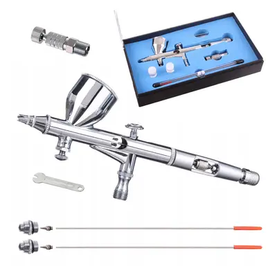 Modellező airbrush festékszóró készlet 3 fúvókával és gyorscsatlakozóval 0.2, 0.3, 0.5 mm Techni