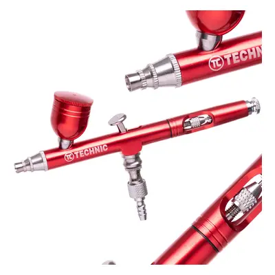 Modellező mini airbrush festékszóró 0,3 mm-es fúvókával B-130 Double Action Red mini