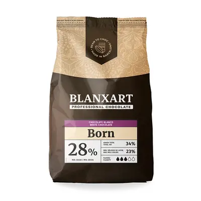 Blanxart Born 28%-os fehércsokoládé korong 1 kg