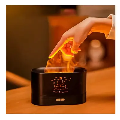 Láng hatású Flame aroma diffúzor és párásító -180 ml , USB, sötétbarna (BBV)