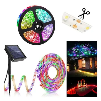 Távirányítással vezérelhető, időzíthető, napelemes, kültéri RGB LED szalag - 5M (BBV) (BBD)