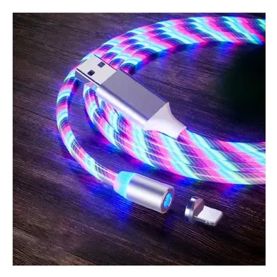 Lenyűgözően villogó mágneses USB töltőkábel cserélhető fejekkel – RGB (THM) (BBL)