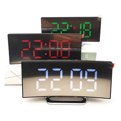 Tükör ívelt kijelzős design LED digitális ébresztő óra - DT-6507 (BBV)