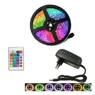 RGB LED szalag szett távirányítóval - 5 méter (BBV)