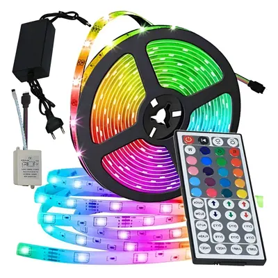 Színváltós 5050 RGB LED szalag szett – 5 méter, 44 gombos távirányítóval (BBV)