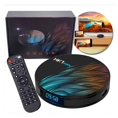 HK1 Max Smart Ultra HD TV Box – 8K Android 9.0 TV Okosító, 4GB RAM, 64GB ROM (BBV)