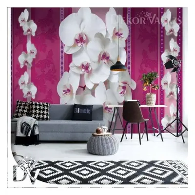 Fotótapéta - Luxus Virágos design Orchideákkal Pink