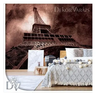 Fotótapéta - Párizs Eiffel -torony sötét szépia