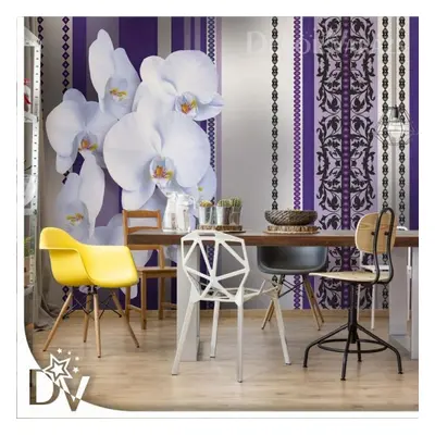 Fotótapéta - Luxus Virágos design Orchideákkal lila