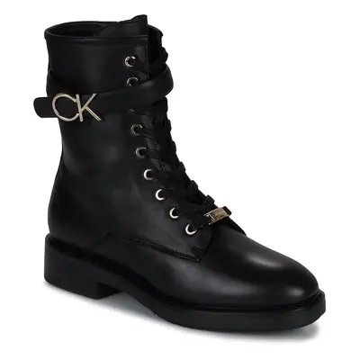 Calvin Klein Jeans RUBBER SOLE COMBAT BOOT W HW Csizmák Fekete