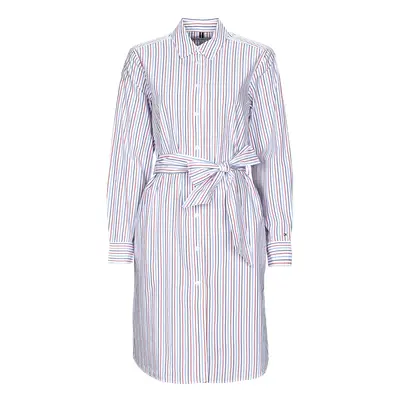 Tommy Hilfiger ORG CO GBL STP KNEE SHIRT DRESS Rövid ruhák Fehér