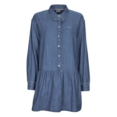 Tommy Jeans TJW CHAMBRAY SHIRT DRESS Rövid ruhák Kék