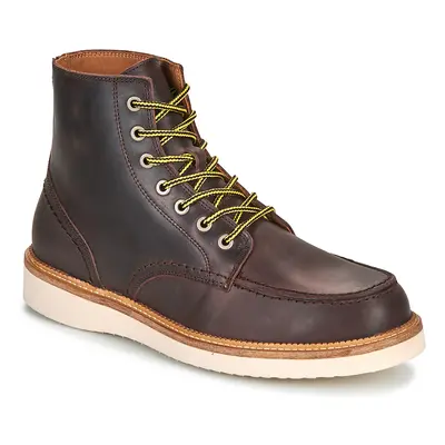 Selected SLHTEO NEW LEATHER MOC-TOE BOOT Csizmák Barna