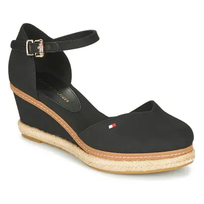 Tommy Hilfiger BASIC CLOSED TOE MID WEDGE Gyékény talpú cipők Fekete