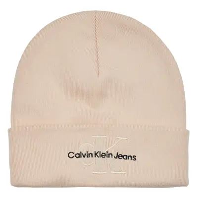 Calvin Klein Jeans MONOLOGO EMBRO BEANIE Sapkák Bézs