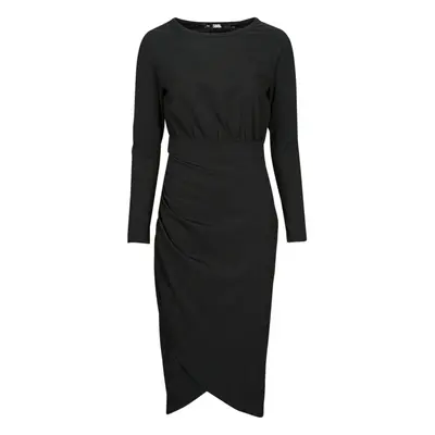 Karl Lagerfeld LONG SLEEVE JERSEY DRESS Rövid ruhák Fekete