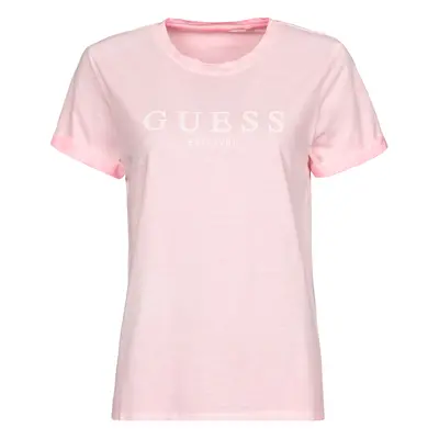 Guess ES SS GUESS 1981 ROLL CUFF TEE Rövid ujjú pólók Rózsaszín