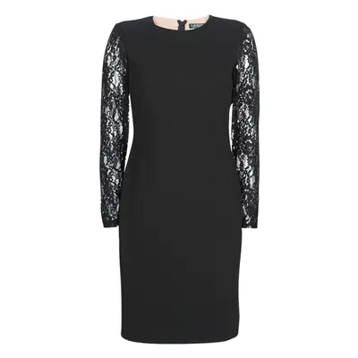 Lauren Ralph Lauren LACE PANEL JERSEY DRESS Rövid ruhák Fekete