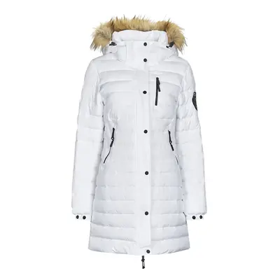 Superdry FUJI HOODED MID LENGTH PUFFER Steppelt kabátok Fehér