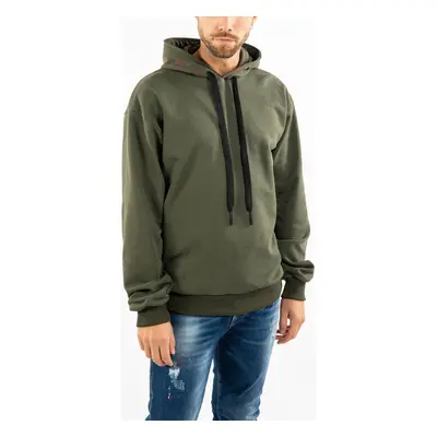 Takeshy Kurosawa 83186 | Felpa Hoodie Cappuccio Stampato Pulóverek Zöld