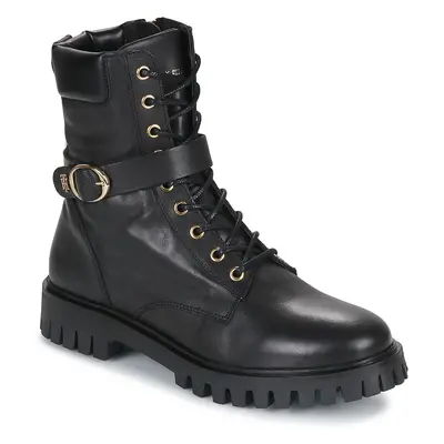 Tommy Hilfiger Buckle Lace Up Boot Csizmák Fekete